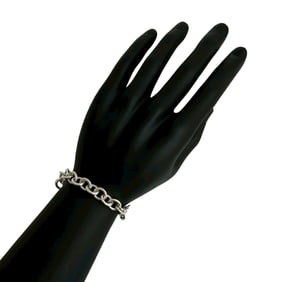 TIFFANY & Co. Tiffany Round Link Bracelet in 925 Sterling Silver with Chain, 24880