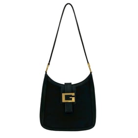 GUCCI G logo hardware leather canvas one-shoulder bag semi-shoulder handbag black 97070