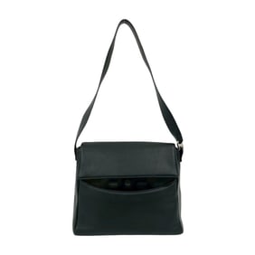LOEWE Vintage Anagram Logo Embossed Leather Semi-Shoulder Bag/One-Shoulder Bag, Black, 27785