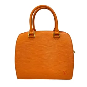 LOUIS VUITTON Pont Neuf Logo Epi Leather Handbag/Mini Boston Bag in Mandarin Orange (18-10)