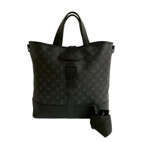 LOUIS VUITTON Saumur Monogram Eclipse Leather 2-Way Handbag/Shoulder Bag, Black, 22835