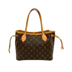 LOUIS VUITTON Neverfull PM Monogram Leather Handbag/Tote Bag, Brown, 48195