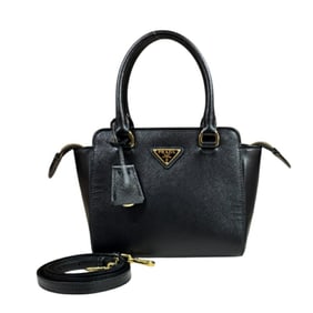 Prada Saffiano Shoulder Bag, Leather, 1BA380, Black, Women's, PRADA 2-Way