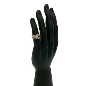 HERMES Olympe ring in 18k white gold with diamonds, size 12, silver, 32737