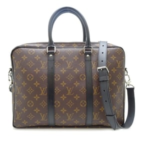Louis Vuitton Porte-Document Voyage PM Men's Bag M52005 Monogram Macassar Brown