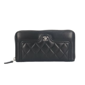 CHANEL Matelasse Long Wallet, Chanel Lambskin, Women's,
