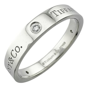 Tiffany & Co. flat band ring, size 21, Pt950 platinum, diamond, men's. TIFFANY
