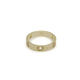 GUCCI 18K GG Icon Star Ring Gold Size 17