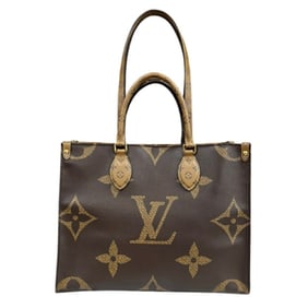 Louis Vuitton On the Go MM Monogram Giant Shoulder Bag, Reverse M45039, Brown, Unisex, LOUIS VUITTON