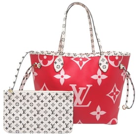 Louis Vuitton Neverfull MM Women's Tote Bag M44567 Monogram Giant Red