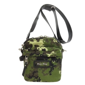 Miu Miu Miu Camouflage Print Canvas Shoulder Bag for Women MIUMIU