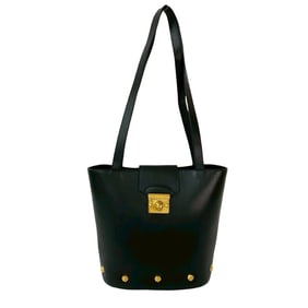 Salvatore Ferragamo heel-motif pumps with metal hardware, black leather semi-shoulder tote bag,