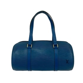 LOUIS VUITTON Vintage Soufflot Epi Leather Handbag/Mini Boston Bag in Toledo Blue -5131