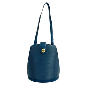 LOUIS VUITTON Cluny Epi Leather One Semi Shoulder Bag Tote Toledo Blue 292-10