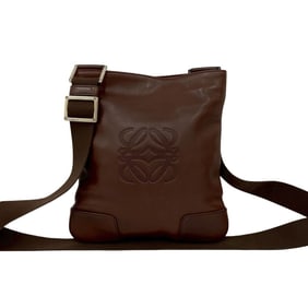 LOEWE Anagram Logo Embossed Leather Shoulder Bag/Pochette/Sacoche in Brown (42944)
