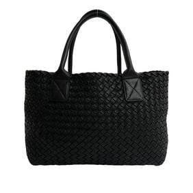 BOTTEGA VENETA Cabas PM Intrecciato Leather Tote Bag, Black, 79746