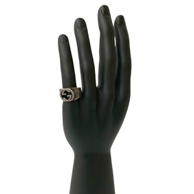 GUCCI Interlocking G Arabesque Ring in Sterling Silver, Size 17, 28118