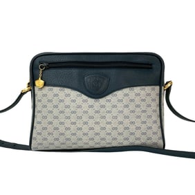 GUCCI Vintage Micro GG Logo Leather Shoulder Bag/Pochette/Sacoche in Navy 20693