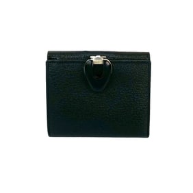 Unused, stored GUCCI logo hardware leather bifold wallet mini coin purse black 56728
