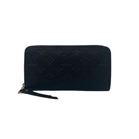Unused, stored LOUIS VUITTON Zippy Wallet Monogram Empreinte Leather Long Black s585a