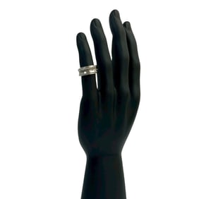 TIFFANY & Co. 1837 Narrow Ring in 925 Sterling Silver and Titanium, Size 11, 46888