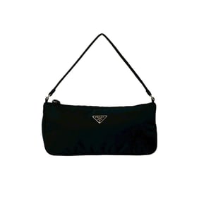 PRADA Prada Triangle Logo Plate Hardware Tessuto Nylon Mini Handbag/One Shoulder Bag/Pouch Black