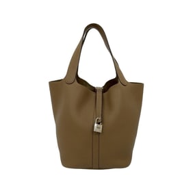 Hermes Hermès Picotin Lock MM Taurillon Clemence Leather Handbag/Tote Bag, Beige, D Stamped, 20891