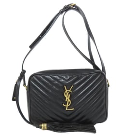 Saint Laurent Lou V-stitch shoulder bag in calfskin for women.