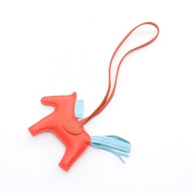Hermes Hermès Rodeo PM Charm Accessory Leather Anjo Miro Women's Red, Bordeaux, Carnelian, Celeste
