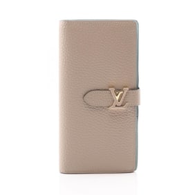 Louis Vuitton LV Vertical Wallet Capucines Bifold Long in Taurillon Leather, Beige, Women's, M81367