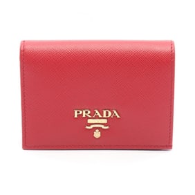 Prada PRADA Bi-fold Wallet, Leather, Women's, Red, 1MV021