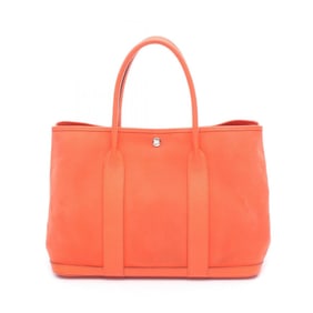 Hermes Hermès Garden Party PM Tote Bag, Canvas and Leather, Toile Officier Negonda, Women's,