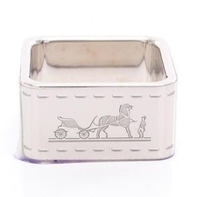 Hermes Hermès Bordeaux 90 Scarf Ring, Metal, Silver, Women's, H601462