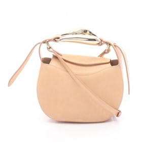 Chloé Chloe KISS SMALL BAG, Kiss Small Handbag, Leather, Women's, Beige, CHC21US350