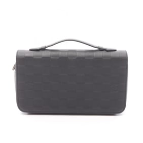 Louis Vuitton Zippy XL Round Long Wallet, Leather Damier Infini, Men's, Black, N61254