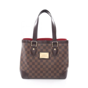 Louis Vuitton Hampstead PM Tote Bag, Coated Canvas, Leather, Damier, Women's, Brown, N51205