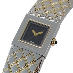 CHANEL Women's Matelasse Quartz Watch, QZ Stainless Steel, Gold and Yellow Gold, H0475, Square,