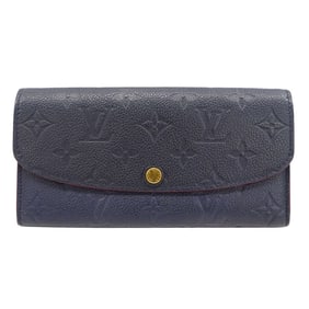 Louis Vuitton Monogram Empreinte Portefeuille Emily Women's Long Wallet, Navy, M69417, Flap-Style,