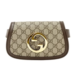 Gucci GUCCI bag women's brand Blondie body waist GG Supreme canvas beige brown 703807?525040
