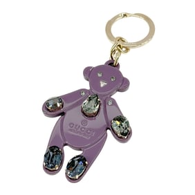 Gucci GUCCI keychain for women and men, brand plastic, bijou, purple, key charm, bag bear