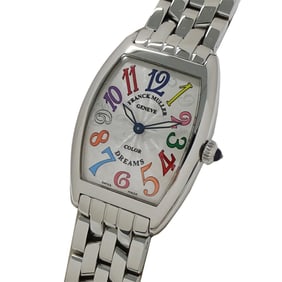 Franck Muller Tonneau Curvex Color Dream 1752QZ Women's Quartz Watch, Silver, Polished