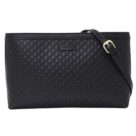 Gucci GUCCI bag ladies brand shoulder clutch 2way micro GG shima leather black 607723 mini small
