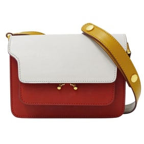 Marni MARNI bag ladies brand shoulder trunk leather red white yellow mini small crossbody