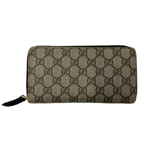 Gucci GUCCI wallet women's brand long PVC GG Supreme gray black 410102