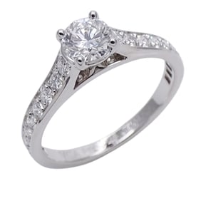 Van Cleef & Arpels Women's Brand Ring PT950 Diamond D0.40 (E-VVS2-EX-N 3EX G Stamp) Romance Platinum
