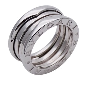BVLGARI Ring for Women and Men, Brand 750WG B-zero1 B-zero One 2-Band White Gold #47 Approx. Size 7