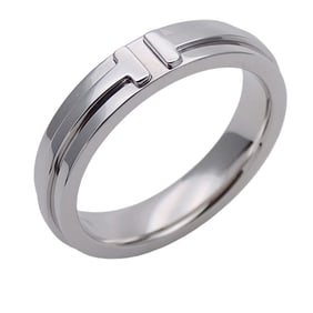 Tiffany TIFFANY & Co. Ring Women's Brand 750WG T Narrow White Gold Approx. Size 14 Jewelry