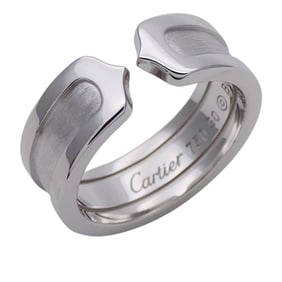 Cartier ring for women, brand name ring, 750WG C2 white gold, #50, approximately size 10, polished