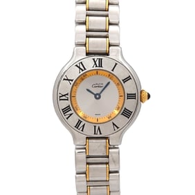 Cartier Must 21 Vantianne Two-tone Watch W10075R6 Women's Silver Quartz