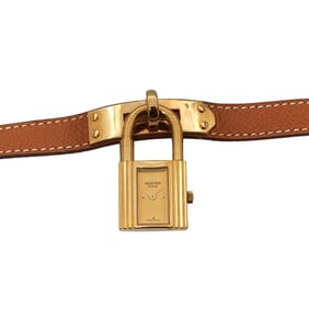 Hermès Kelly Watch Women's Gold Brown Quartz with Cadena